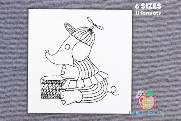 Black and White Lineart of Elephant Embroidery Review