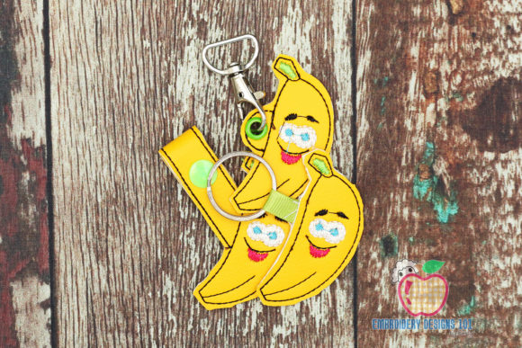 Cartoon Banana Character ITH Key Fob Design Review