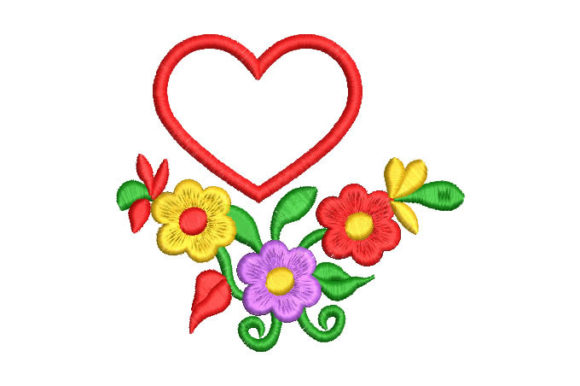 Colorful Flowers with Heart Embroidery Design Review