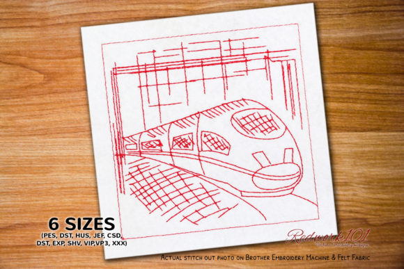 Electric Train: A Redwork Design That Moves Hearts