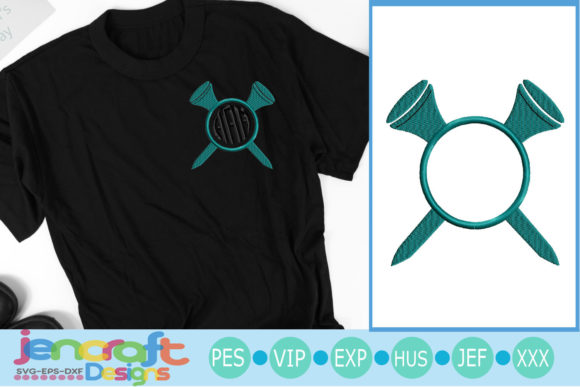 Golf Double Tee Embroidery Design for Holiday Gifting
