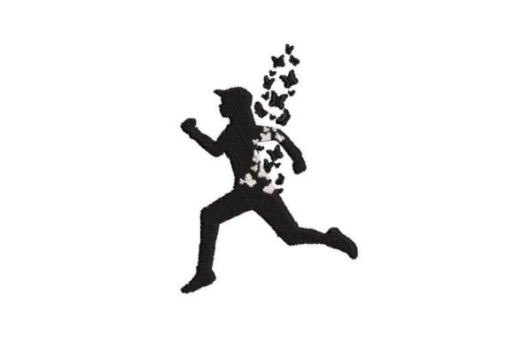 Runner Silhouette with Butterflies: Holiday Embroidery Review